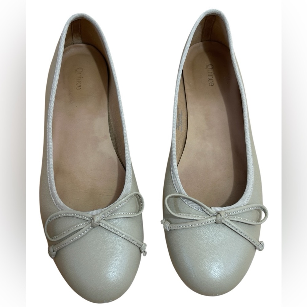 Quince Cream Ballet Flats with Bow